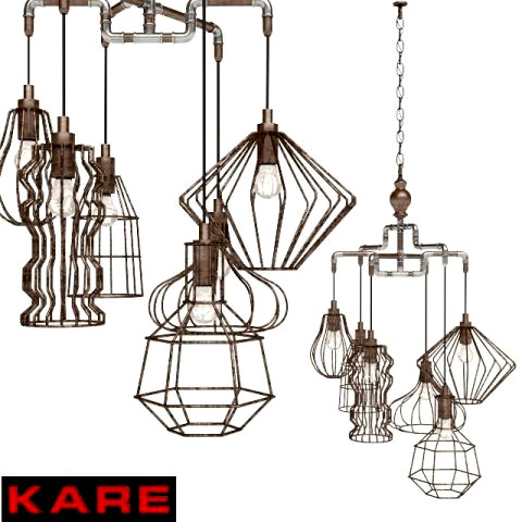 kare pendant lamp pipeline wire 6lite