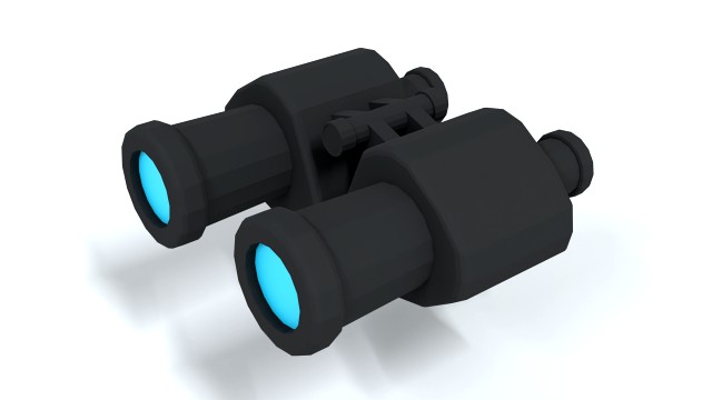 low poly cartoon binoculars