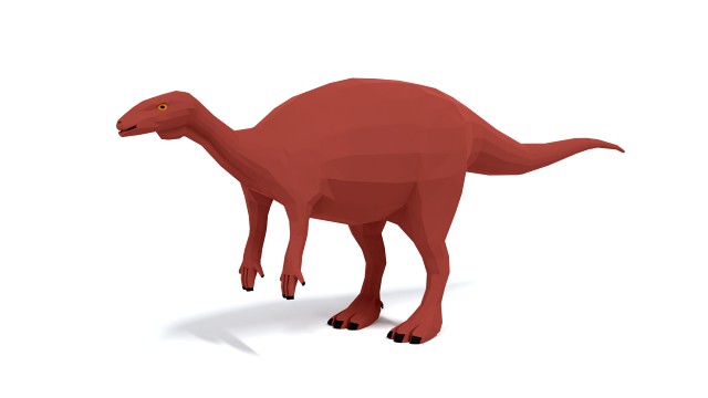 low poly cartoon camptosaurus dinosaur
