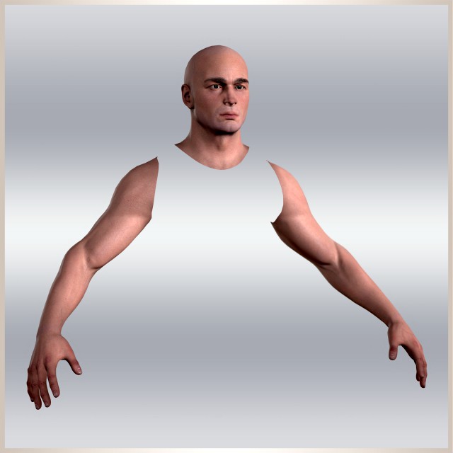 male head and two arms - 1
