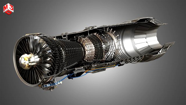 f100 - pw - 220 turbofan engine - cutaway