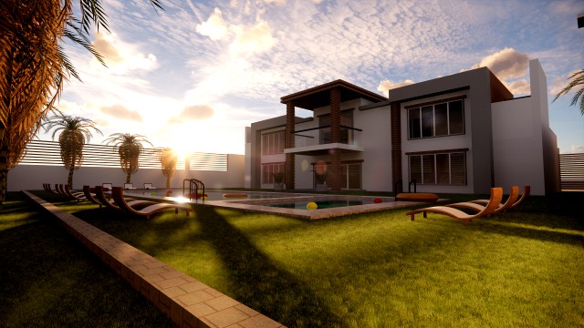 3d modern villa