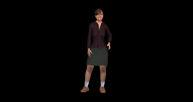 3d realistic old female character