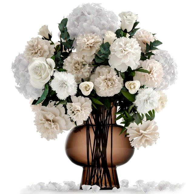 decorative bouquet of white flowers in a vase for decor 143