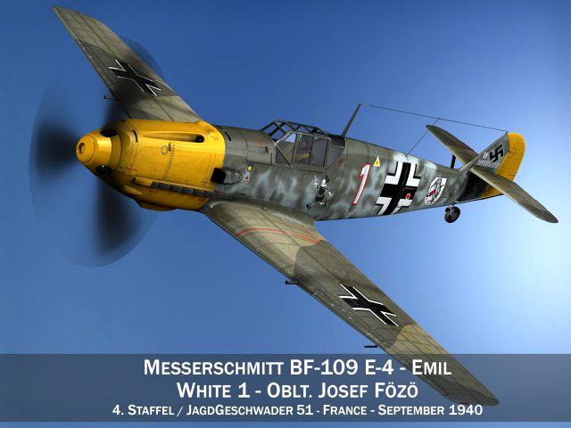 messerschmitt - bf-109 e - white 1