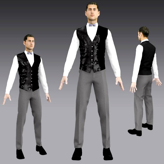 handsome young man-hand some dress slim dress vest pants tie