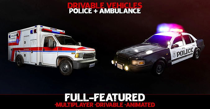 Emergency Vehicles - Drivable UE4 UE5