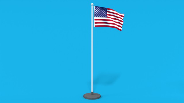 low poly seamless animated usa flag