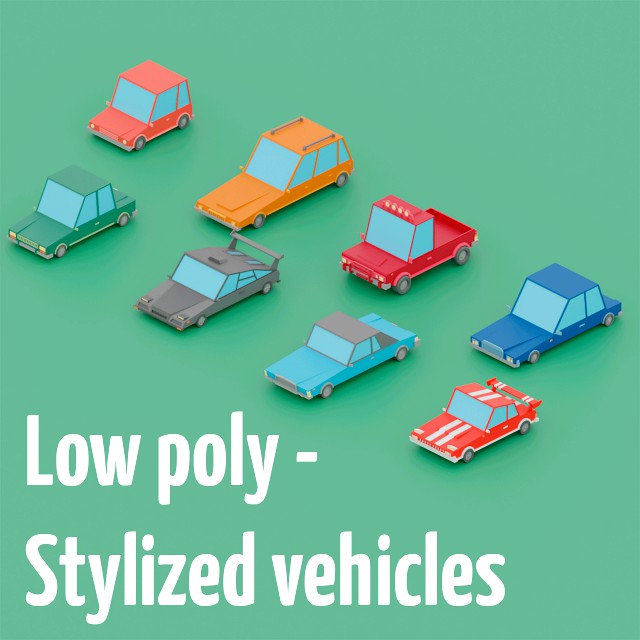 low poly - stylized vehicles