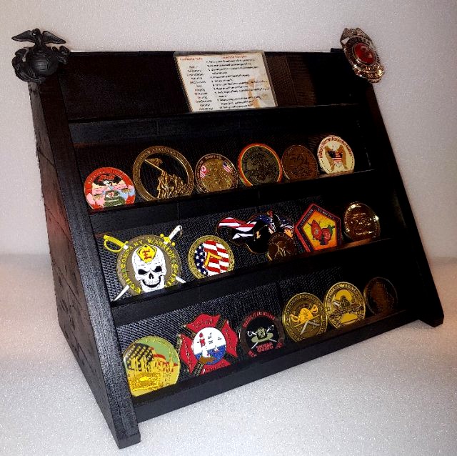 military and first responder challenge coin holder