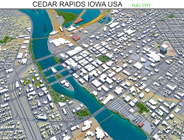 cedar rapids city iowa usa 30km