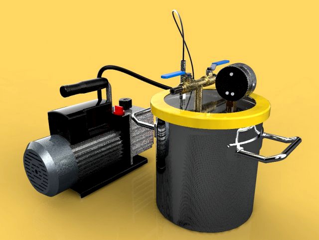 vacuum degassing chamber and pump kit