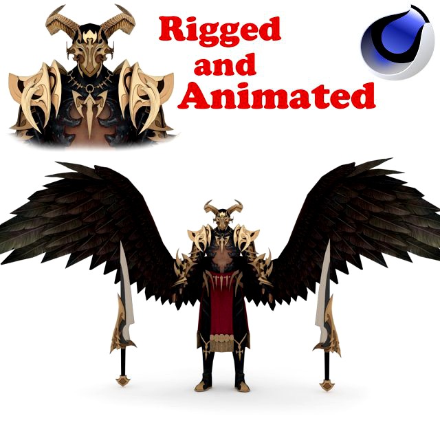 Demon man rigged and animated
