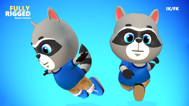 raccoon dog animated rigged