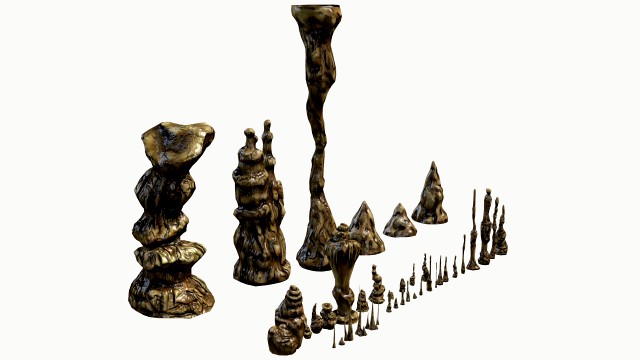 stalagmites set