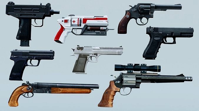 Weapon Pistol USP G18 M1873 M500 M1917 Mini Uzi Treatment Pistol