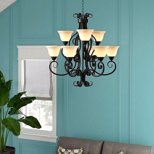 Amelia 9-Light Shaded Tiered Chandelier