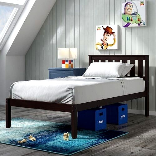 Rowen Twin Solid Wood Platform Bed - 2 Colour