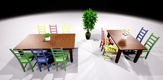 Combination of dining chair 3DModels