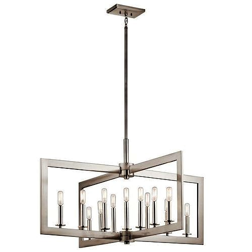 13 - Light Candle Style Geometric Chandelier