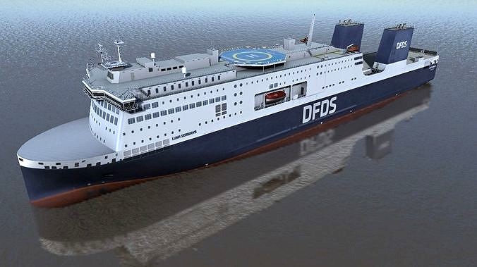 DFDSLuna Seaways Ro-Ro passenger vessel 3d low-poly model