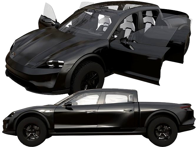 Taycan Pick-Up Truck Concept black