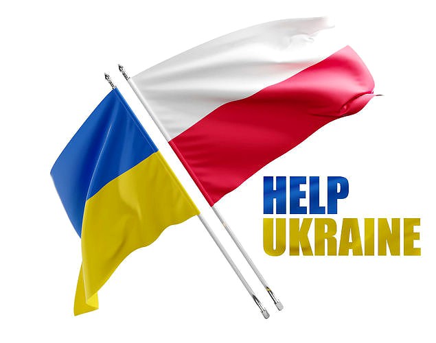 Flag Poland Ukraine Support
