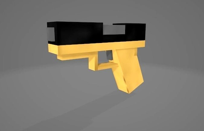 Voxel Style Pistol Low Poly Game Ready Minecraft Texturepack