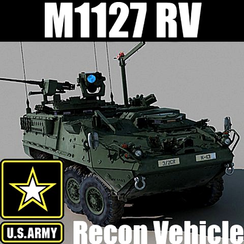 us army m1127 reconnaissance vehicle stryker rv with detailed interior max obj