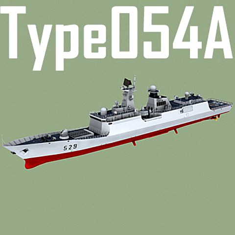 chinese navy type 054-a jiangkai class missile frigate low polygon