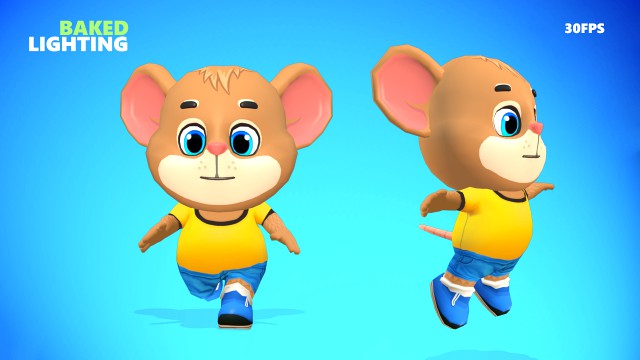 mouse rat rodent brown animated rigged