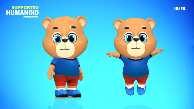 bear grizzly animated rigged
