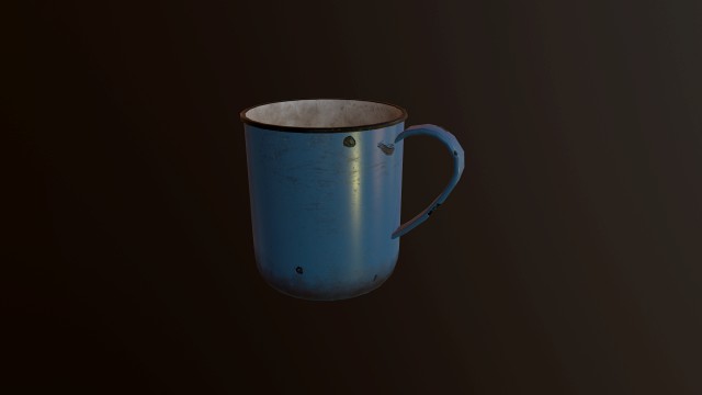 old enameled mug