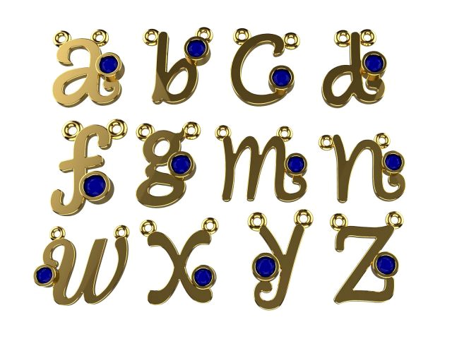 liontin alphabet a-z