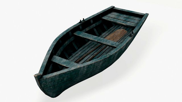 old rowing boat game asset