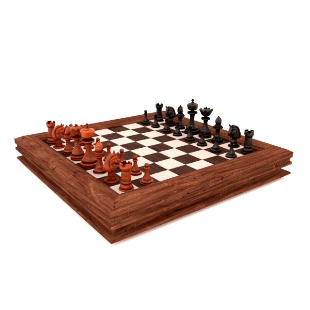 chess game board and all pieces