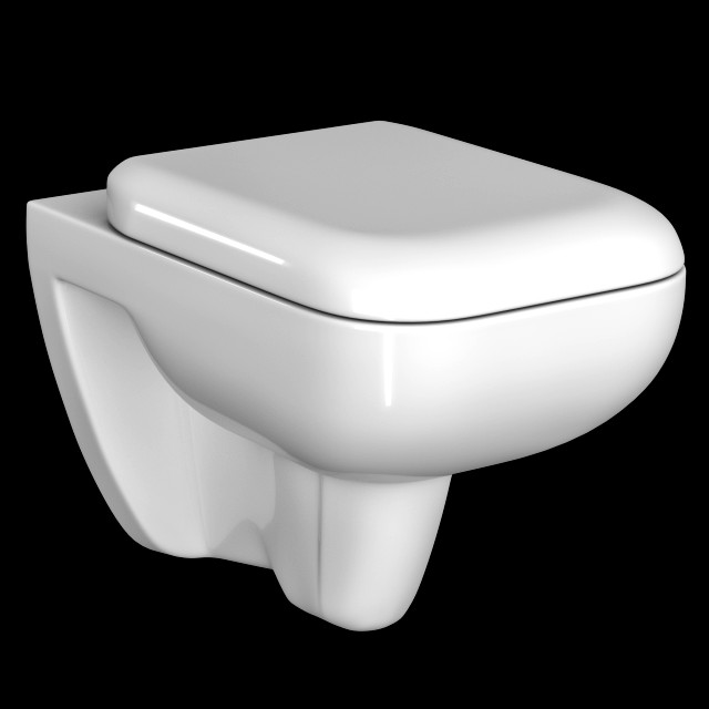 wall hung water closet toilet modeled in 3ds max