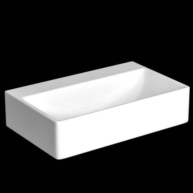 wall hung rectangle shape wash basin modeled in 3ds max