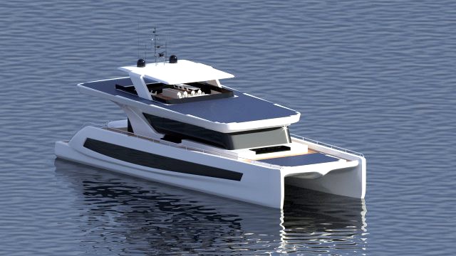 luxury solar catamaran