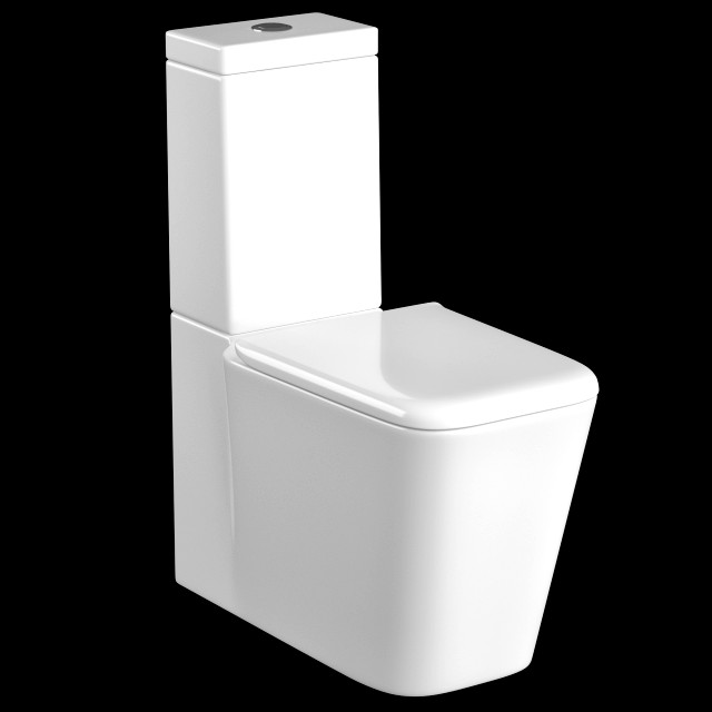 two piece rectangle shape ewc toilet modeled in 3ds max