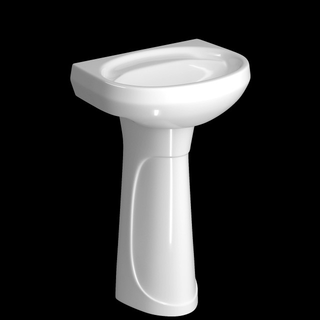 pedestal wash basin modeled in 3ds max