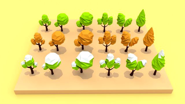 low poly trees pack