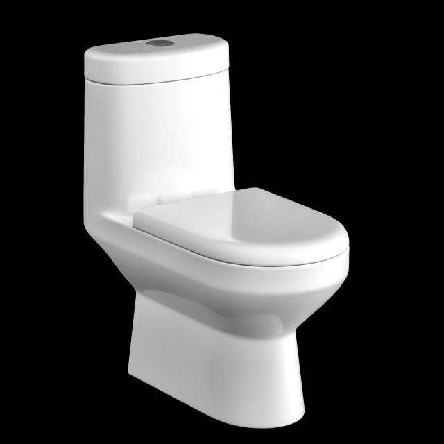 one piece ewc toilet modeled in 3ds max