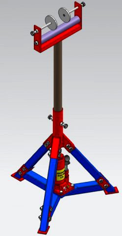 Hydraulic in-feed out-feed support roller