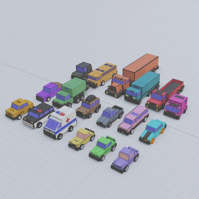 3d polygonia city cars pack