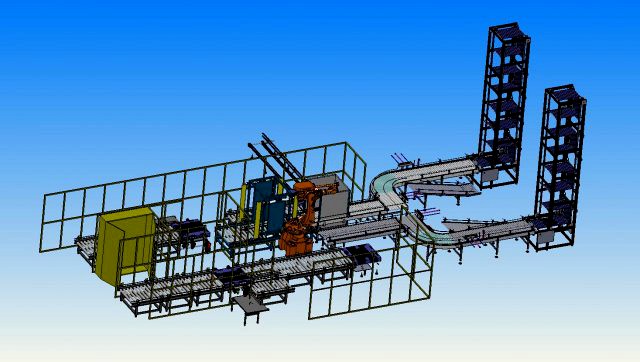 automatic palletizing and winding packaging production line