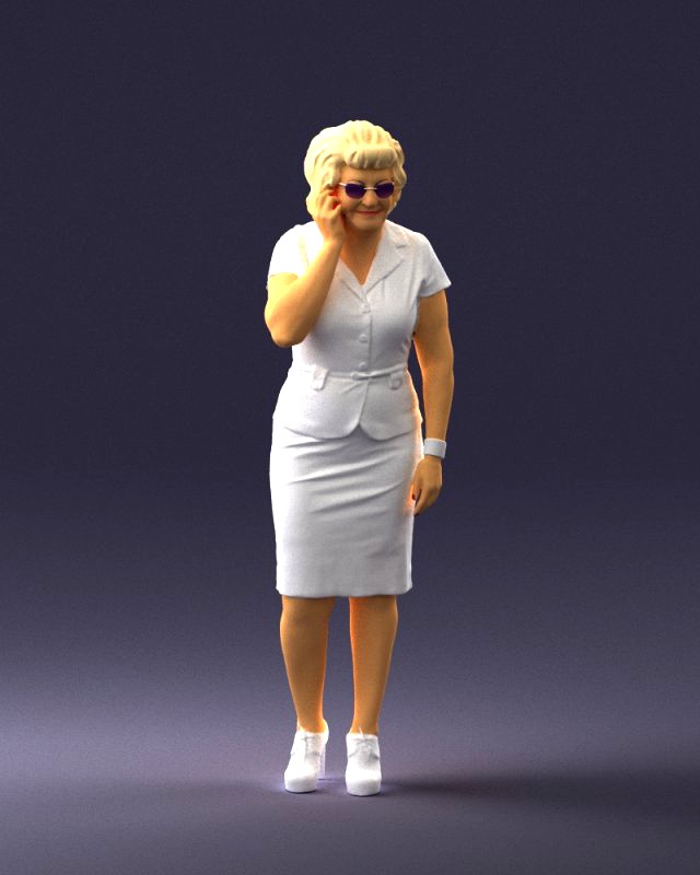 grandmother in white suit 0373 3d print ready
