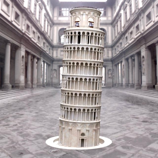 leaning tower of pisa in obj and fbx formats