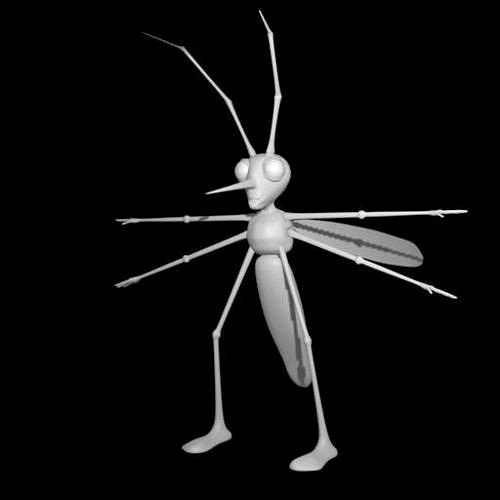 A cartoon mosquito