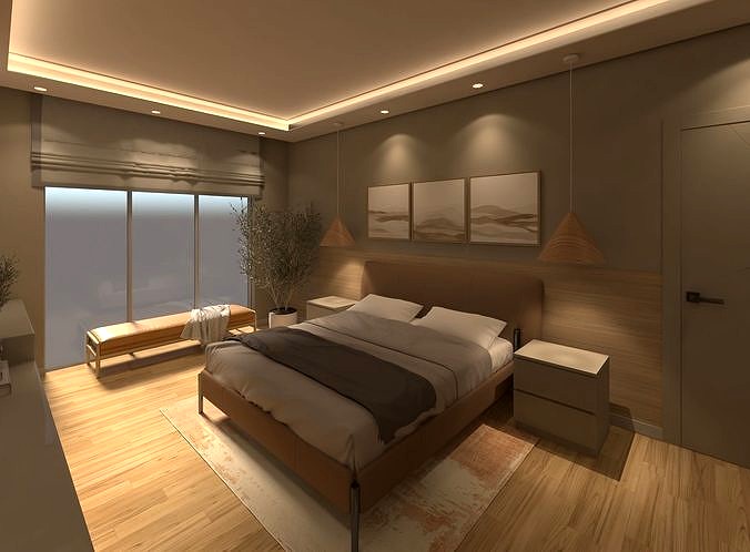 Modern Bedroom Interior 3dmax